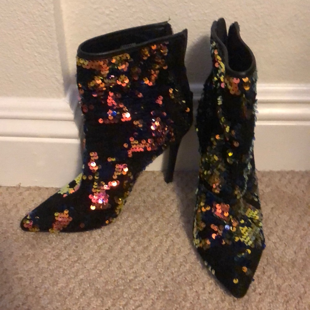 Sequin Ankle Boots